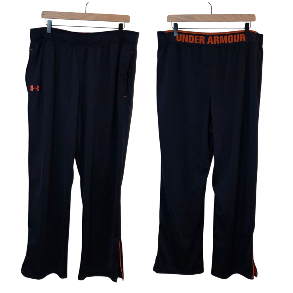 UNDER ARMOUR Men's Loose Fit Track Pants Navy Blue/Orange. 2XL